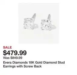 TSC Stores Evera Diamonds 18K Gold Diamond Stud Earrings with Screw Back offer