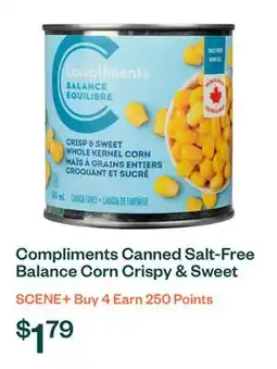 Voilà Compliments Canned Salt-Free Balance Corn Crispy & Sweet 341 ml offer