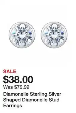 TSC Stores Diamonelle Sterling Silver Shaped Diamonelle Stud Earrings offer