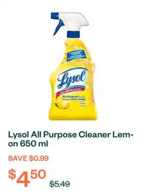 Voilà Lysol All Purpose Cleaner Lemon 650 ml offer