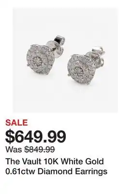 TSC Stores The Vault 10K White Gold 0.61ctw Diamond Earrings offer