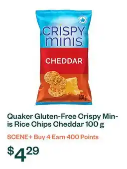 Voilà Quaker Gluten-Free Crispy Minis Rice Chips Cheddar 100 g offer