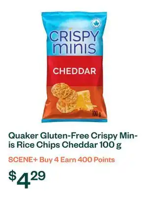 Voilà Quaker Gluten-Free Crispy Minis Rice Chips Cheddar 100 g offer