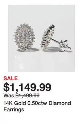 TSC Stores 14K Gold 0.50ctw Diamond Earrings offer