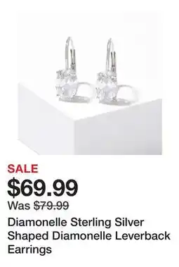 TSC Stores Diamonelle Sterling Silver Shaped Diamonelle Leverback Earrings offer