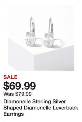 TSC Stores Diamonelle Sterling Silver Shaped Diamonelle Leverback Earrings offer