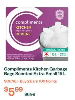 Voilà Compliments Kitchen Garbage Bags Scented Extra Small 15 L 52 Bags offer