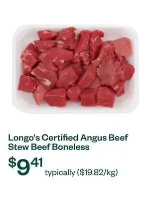 Voilà Longo's Certified Angus Beef Stew Beef Boneless offer