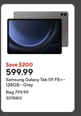 Staples Samsung Galaxy Tab S9 FE+ - 128GB - Grey offer