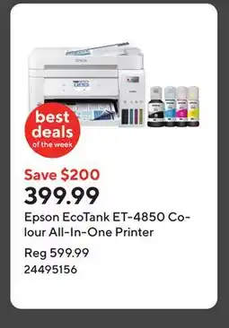 Staples Epson EcoTank ET-4850 Colour All-In-One Printer offer