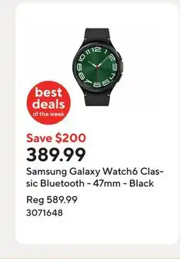 Staples Samsung Galaxy Watch6 Classic Bluetooth - 47mm - Black offer