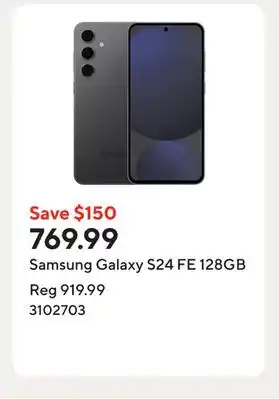 Staples Samsung Galaxy S24 FE 128GB offer