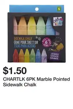 Dollarama CHARTLK 6PK Marble Pointed Sidewalk Chalk offer