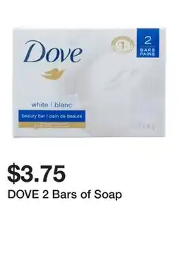 Dollarama DOVE 2 Bars of Soap offer