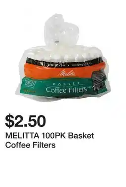 Dollarama MELITTA 100PK Basket Coffee Filters offer