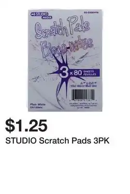 Dollarama STUDIO Scratch Pads 3PK offer