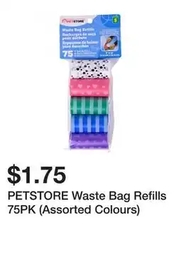 Dollarama PETSTORE Waste Bag Refills 75PK (Assorted Colours) offer