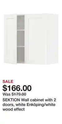 IKEA SEKTION Wall cabinet with 2 doors, white Enköping/white wood effect offer