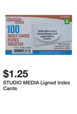 Dollarama STUDIO MEDIA Ligned Index Cards offer