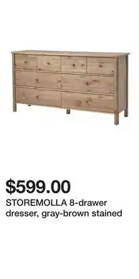 IKEA STOREMOLLA 8-drawer dresser, gray-brown stained offer