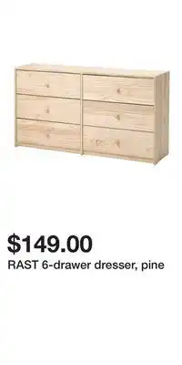 IKEA RAST 6-drawer dresser, pine offer