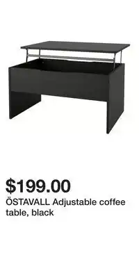 IKEA ÖSTAVALL Adjustable coffee table, black offer