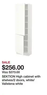 IKEA SEKTION High cabinet with shelves/2 doors, white/Vallstena white offer