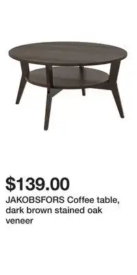 IKEA JAKOBSFORS Coffee table, dark brown stained oak veneer offer