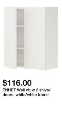 IKEA ENHET Wall cb w 2 shlvs/doors, white/white frame offer