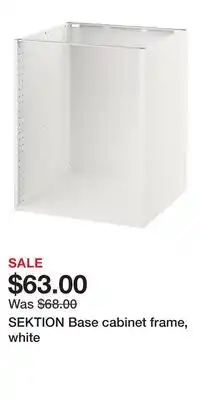 IKEA SEKTION Base cabinet frame, white offer