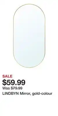 IKEA LINDBYN Mirror, gold-colour offer