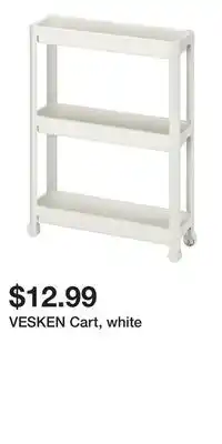 IKEA VESKEN Cart, white offer