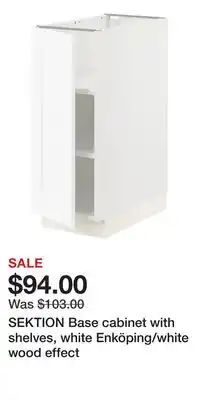 IKEA SEKTION Base cabinet with shelves, white Enköping/white wood effect offer