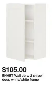 IKEA ENHET Wall cb w 2 shlvs/door, white/white frame offer