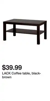 IKEA LACK Coffee table, black-brown offer