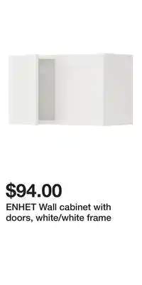 IKEA ENHET Wall cabinet with doors, white/white frame offer