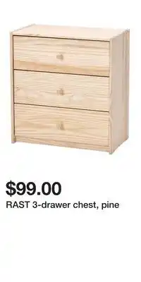 IKEA RAST 3-drawer chest, pine offer