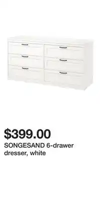 IKEA SONGESAND 6-drawer dresser, white offer