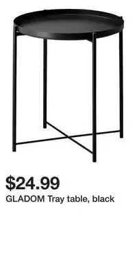 IKEA GLADOM Tray table, black offer