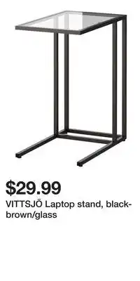 IKEA VITTSJÖ Laptop stand, black-brown/glass offer