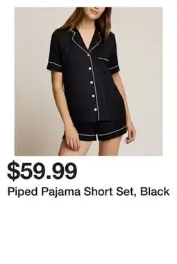 Chapters Indigo Piped Pajama Short Set, Black offer