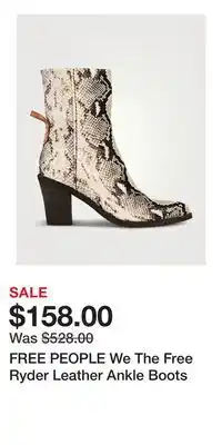 Holt Renfrew FREE PEOPLE We The Free Ryder Leather Ankle Boots offer