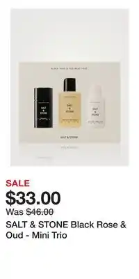 Holt Renfrew SALT & STONE Black Rose & Oud - Mini Trio offer