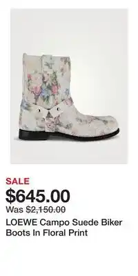 Holt Renfrew LOEWE Campo Suede Biker Boots In Floral Print offer