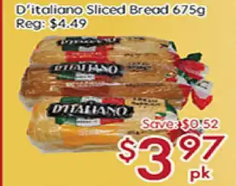 Sunny Food Mart D'italiano Sliced Bread offer