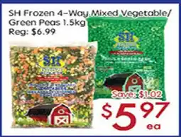 Sunny Food Mart SH Frozen 4-Way Mixed Vegetable/Green Peas offer