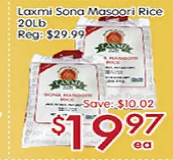 Sunny Food Mart Laxmi Sona Masoori Rice offer