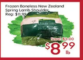 Sunny Food Mart Frozen Boneless New Zealand Spring Lamb Shoulder offer