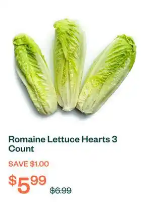 Voilà Romaine Lettuce Hearts 3 Count offer