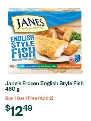 Voilà Jane's Frozen English Style Fish 450 g offer